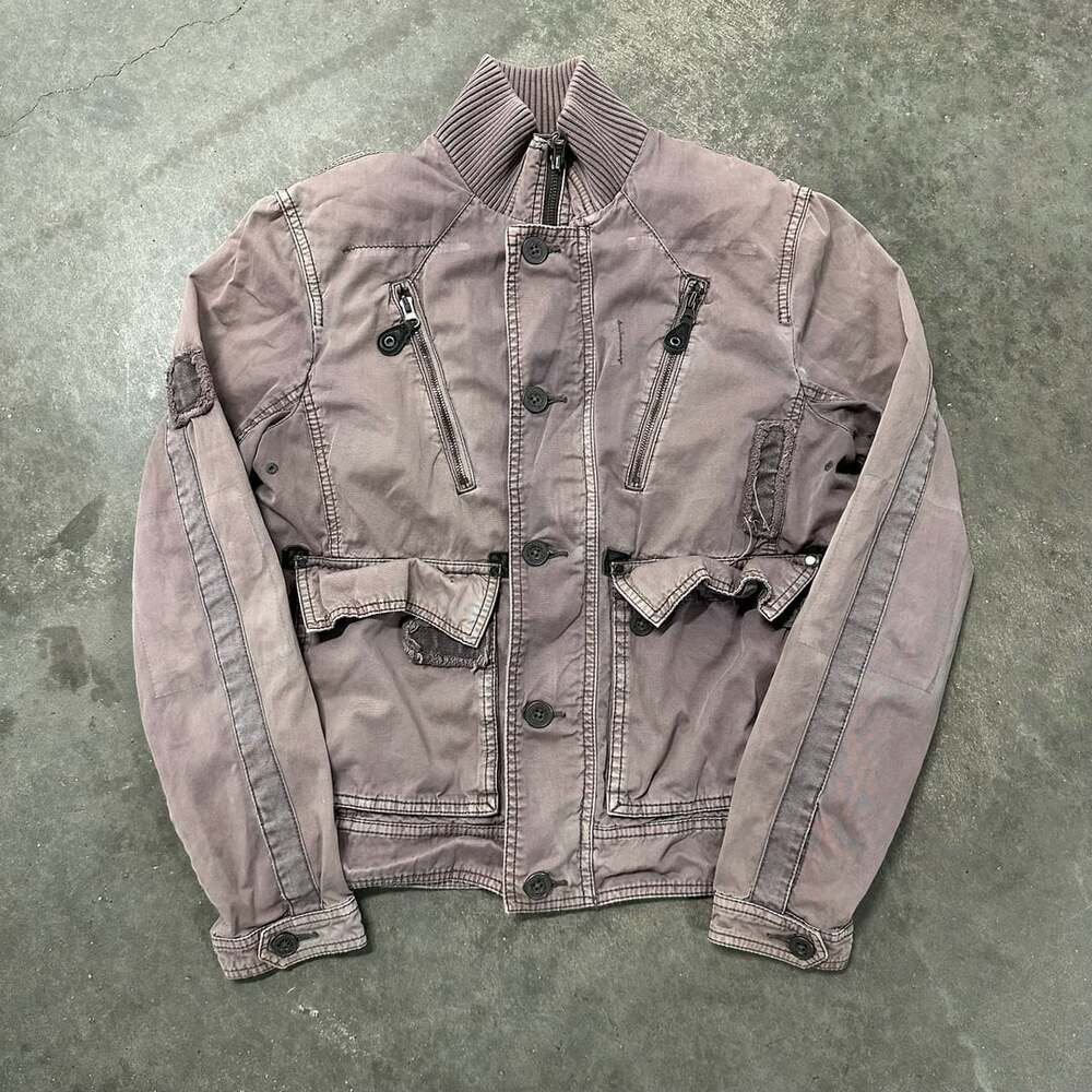 Triple Five Soul Jacket Size Small Purple Utility Cargo Distressed